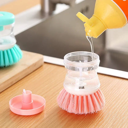 Kitchen Wash Pot Dish Brush Washing Utensils with Washing Up Liquid Soap Dispenser