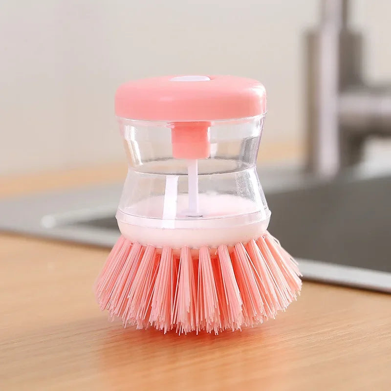 Kitchen Wash Pot Dish Brush Washing Utensils with Washing Up Liquid Soap Dispenser