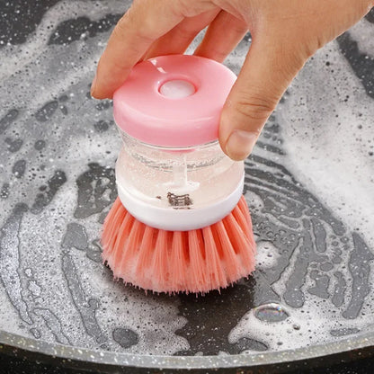 Kitchen Wash Pot Dish Brush Washing Utensils with Washing Up Liquid Soap Dispenser