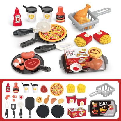 Children's toys: Pretend play, barbecue, fast food, pizza, sushi, afternoon tea, desserts, kitchen food, toy sets