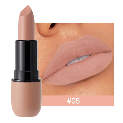 6-Color Matte Lipstick: Velvet Lip Color, Smooth, Waterproof, Long-Lasting Color Lip Makeup
